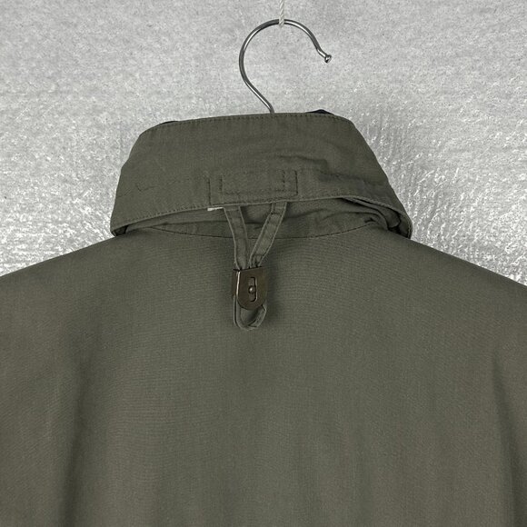 London Fog Field Coat Mens S Green Utility  Vintage Rain Jacket Rollaway Hood - Picture 9 of 16
